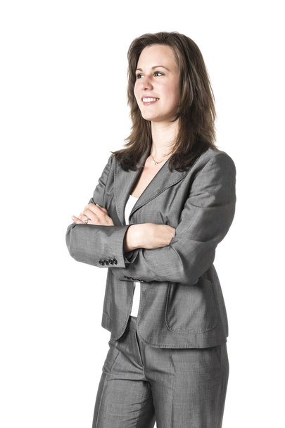 Business woman in grey suit - Φωτογραφία, εικόνα
