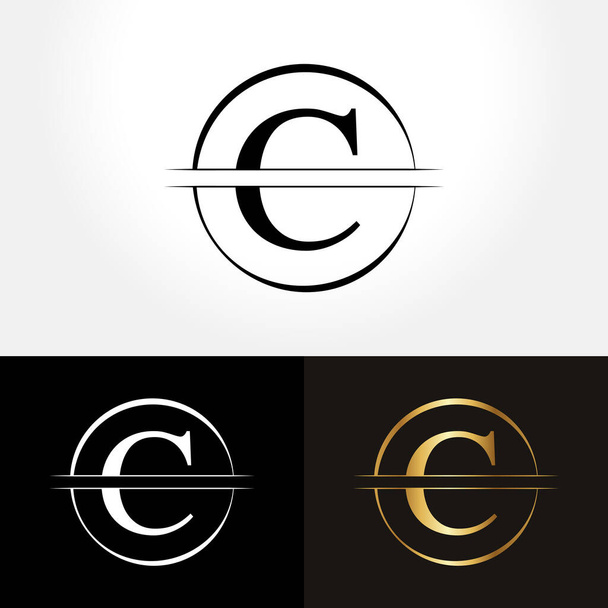 Círculo Inicial Letra C Logo Design Business Vector Template. Vector creativo abstracto del logotipo de la letra C
 - Vector, Imagen