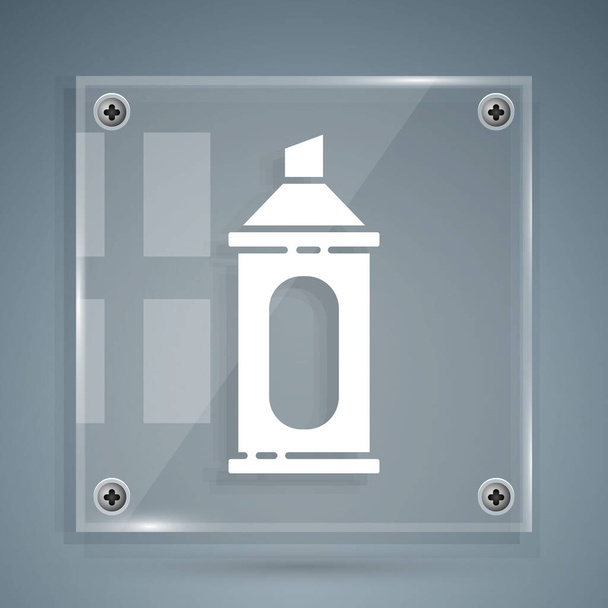 Icono de rotulador blanco aislado sobre fondo gris. Paneles cuadrados de vidrio. Ilustración vectorial - Vector, imagen