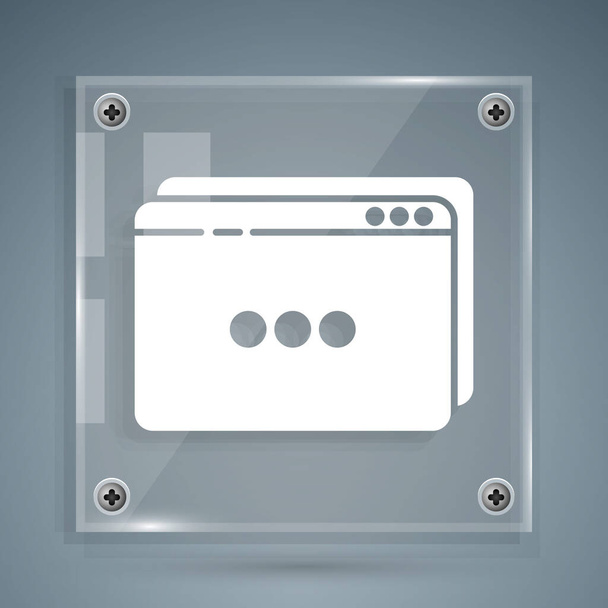 Witte Website template pictogram geïsoleerd op grijze achtergrond. Internetcommunicatieprotocol. Vierkante glazen panelen. Vector Illustratie - Vector, afbeelding