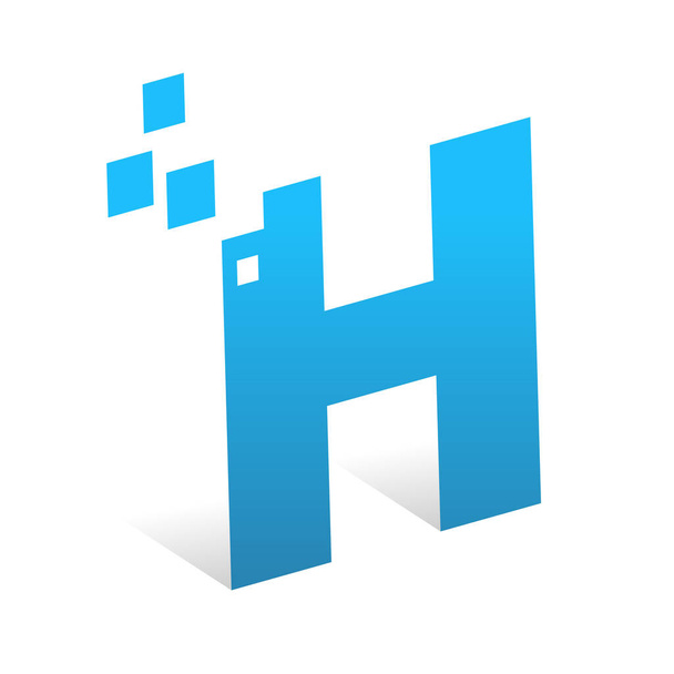 3D-літера H креативний дизайн логотипу
 - Вектор, зображення