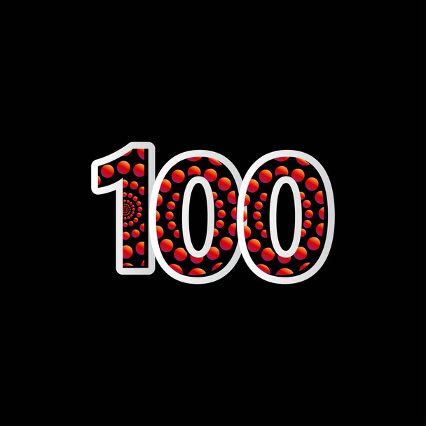 100-Jahr-Feier Blase Rote Zahl Vektor Vorlage Design Illustration - Vektor, Bild