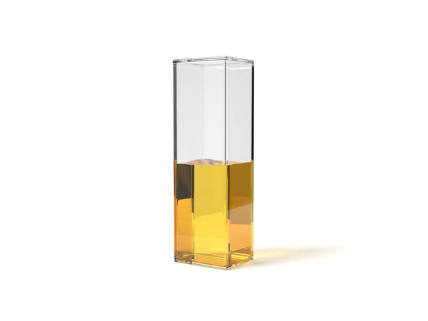letra I en forma de vidrio medio lleno de líquido amarillo. adecuado para combustible, aceite, miel y cualquier otro tema líquido. ilustración 3d
 - Foto, imagen