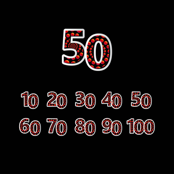 50 Aniversario Celebración Burbuja Número Rojo Vector Plantilla Diseño Ilustración
 - Vector, imagen