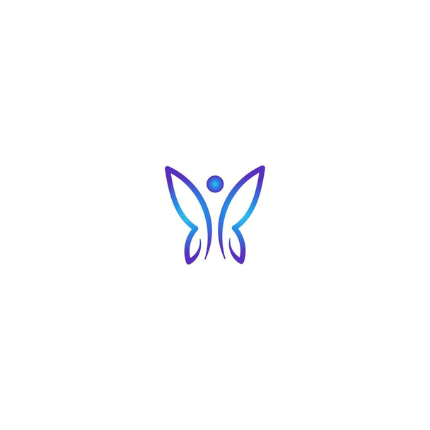 Beauty Butterfly ιδέες λογότυπο. Σχεδιασμός λογότυπου έμπνευσης. Εικονογράφηση διανύσματος προτύπου. Απομονωμένο σε λευκό φόντο - Διάνυσμα, εικόνα