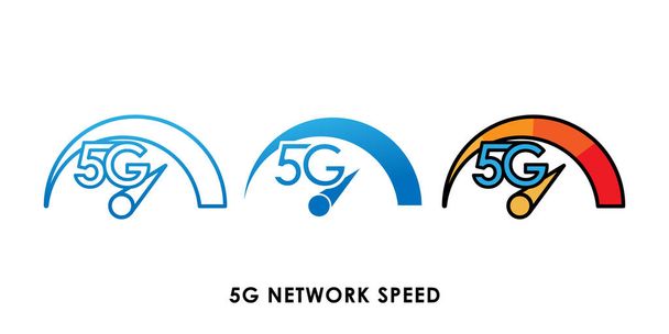 ilustração do vetor do logotipo do ícone 5G. Projeto de modelo de vetor de conexão de internet 5G. Ilustração do vetor da tecnologia da rede 5G para o Web site, sinal, símbolo, logotipo, app, IU
. - Vetor, Imagem
