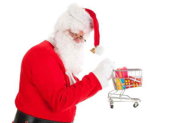 Santa Claus with little shopping cart - Foto, immagini