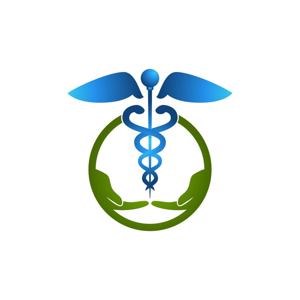 Zdravotní symbol Caduceus Asclepius logo hůlky nápady. Návrh inspiračního loga. Šablona vektorové ilustrace. Izolované na bílém pozadí - Vektor, obrázek