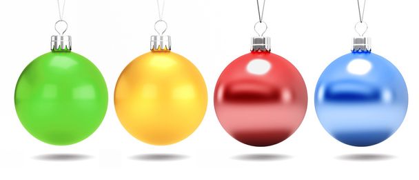 様々 な色の古典的なクリスマス ボール - 写真・画像