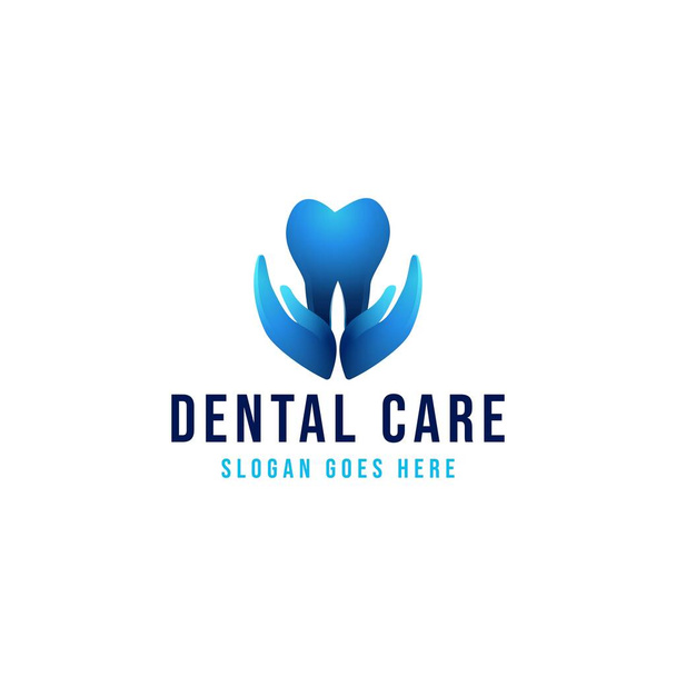 dental care logo Ideas. Inspiration logo design. Template Vector Illustration. Isolated On White Background - Vector, Image