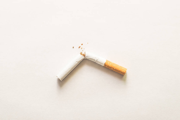 A broken cigarette. Quitting Smoking and bad habits. - 写真・画像