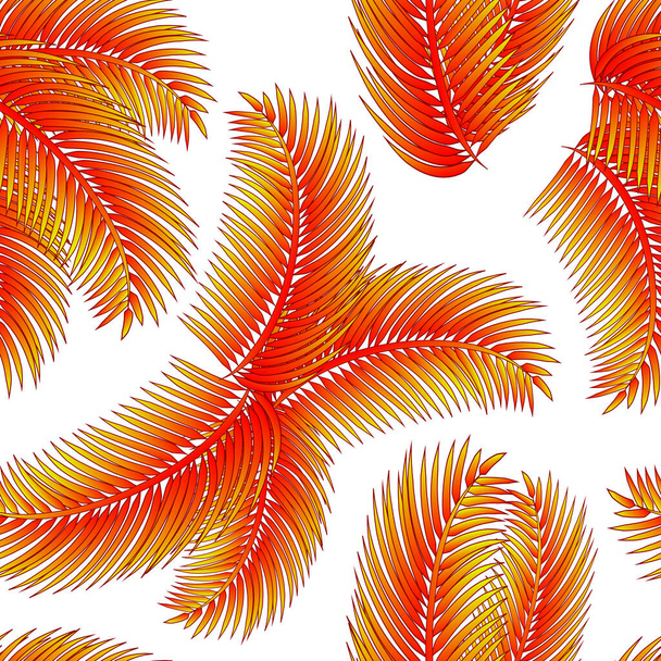 Tropical seamless pattern in lush lava colors. - Vector, Image