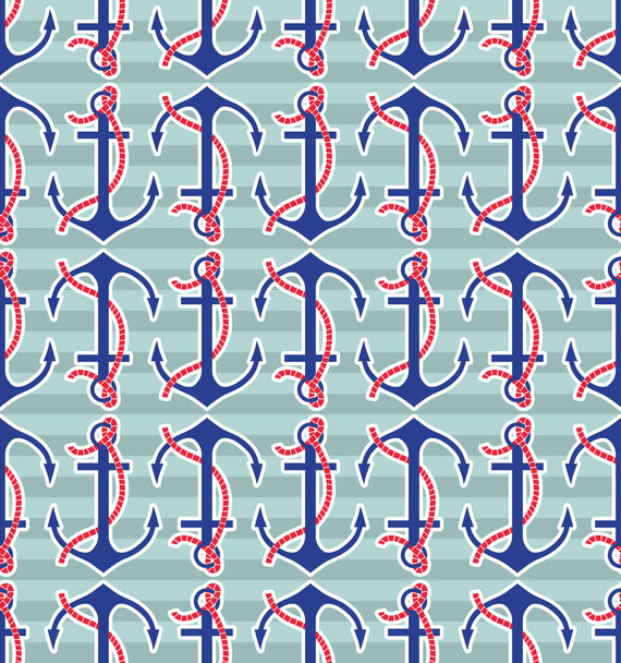 vector naadloze patroon met ankers - Vector, afbeelding