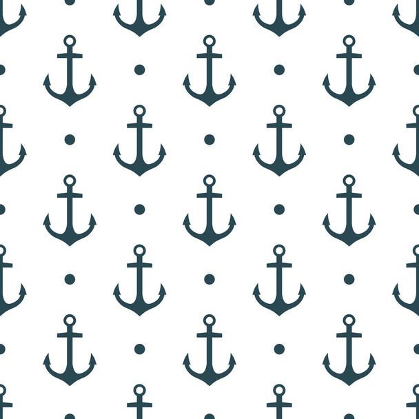Vector seamless pattern with anchors - Вектор, зображення