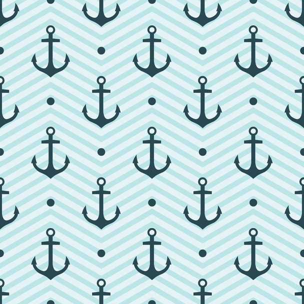 Vector seamless pattern with anchors - Vector, afbeelding
