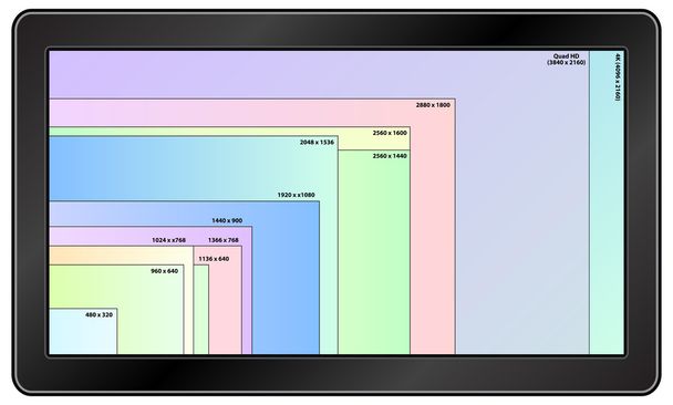 новий 4 к і quad hd резолюції технології сучасний чорний планшетний ПК - Вектор, зображення