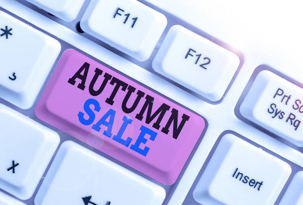 Word writing text Autumn Sale. Business concept for having great discounts products on season after summer. - Photo, Image