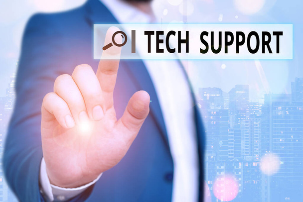 Text sign showing Tech Support. Conceptual photo advising and troubleshooting service provided by a manufacturer. - Photo, Image