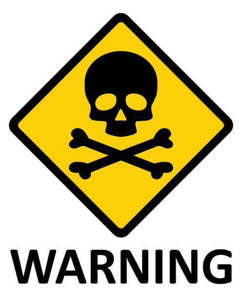 Hazard warning symbol vector icon flat sign symbol with rectangle mark isolated on white background . - Vector, Image