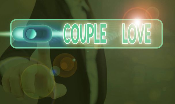 Word writing text Couple Love. Business concept for two showing who love each other very much Feeling pleasure. - Photo, Image