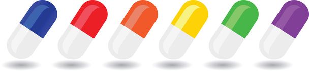 Pills color - Vector, Image