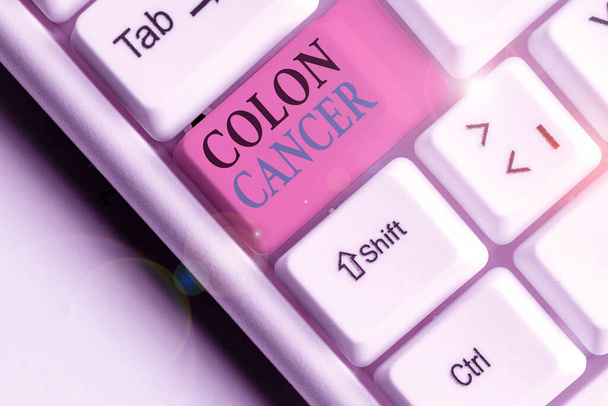 Word writing text Darmkrebs. Geschäftskonzept zur Entwicklung von Krebszellen aus dem Dickdarm oder Mastdarm. - Foto, Bild