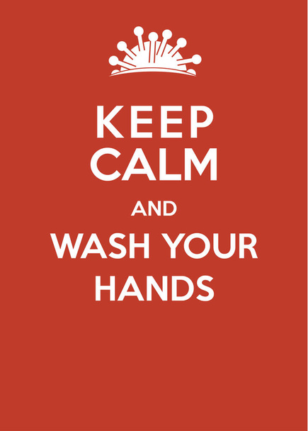 Corona Virus Poster: Keep Calm and Wash Your Hands - Vector, Imagen