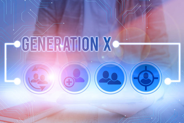 Tekstin kirjoittaminen Generation X. Liiketoimintakonsepti sukupolvelle, joka syntyi suurten ikäluokkien jälkeen
. - Valokuva, kuva