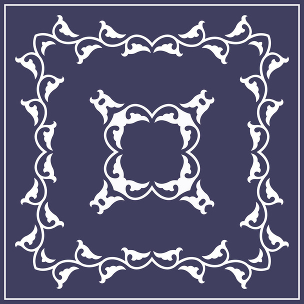 Decorative design with ethnic element for decoration and your design. Kyrgyz; Kazakh; Uzbek ornaments; symmetry texture. Print for shawl and carpet; tile. Vector illustration. Vector. - Vector, Image