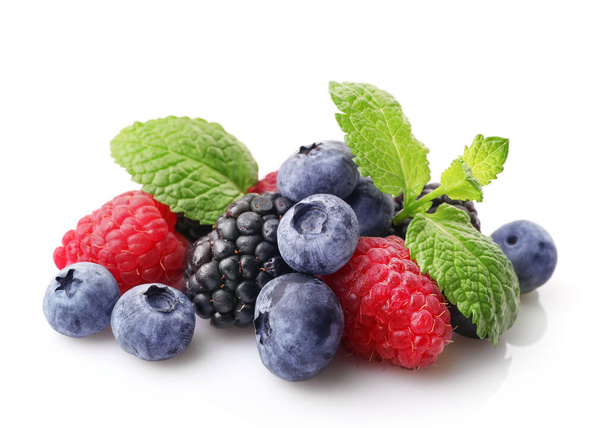 Fresh summer berries isolated on white background - Photo, Image