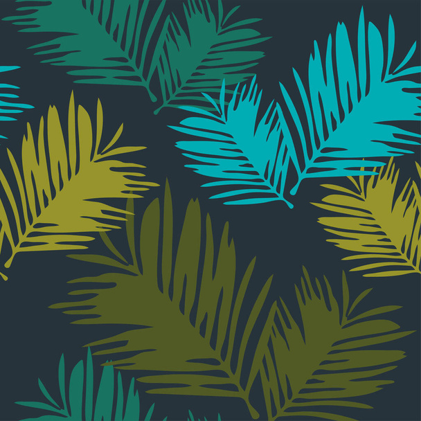 seamless floral background with tropical leaves. vector tropical leaves pattern for textile and wrapping - Vektör, Görsel