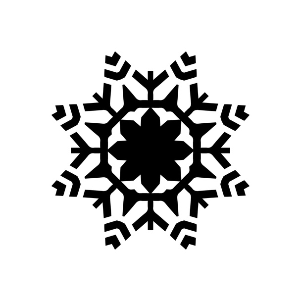 silueta icono copo de nieve sobre fondo blanco
 - Foto, imagen