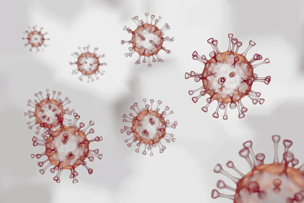 virus rojo con fondo brillante
 - Foto, imagen