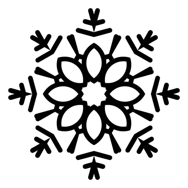 Силуэт снежинки на белом фоне
 - Фото, изображение