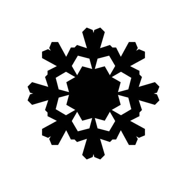 sněhová vločka ikona silueta na bílém pozadí - Fotografie, Obrázek