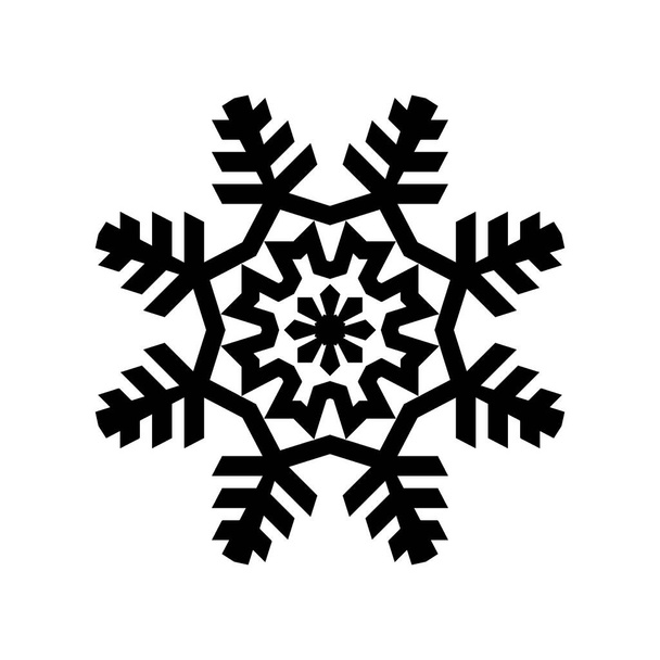 silhueta ícone floco de neve no fundo branco
 - Foto, Imagem