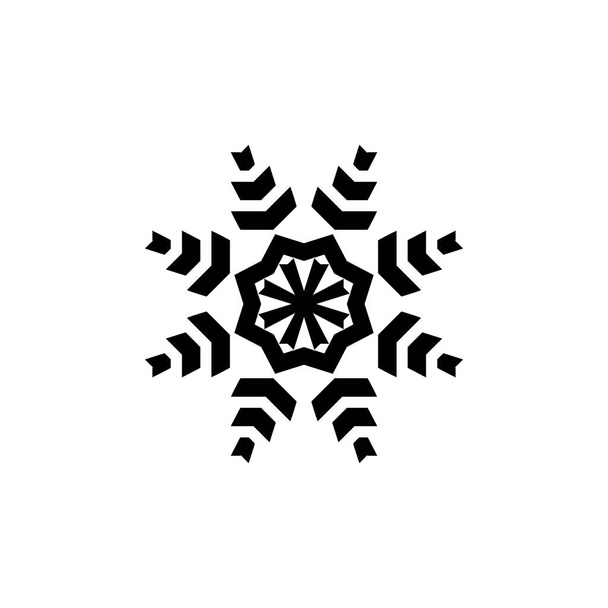 snowflake icon silhouette on white background - Photo, Image