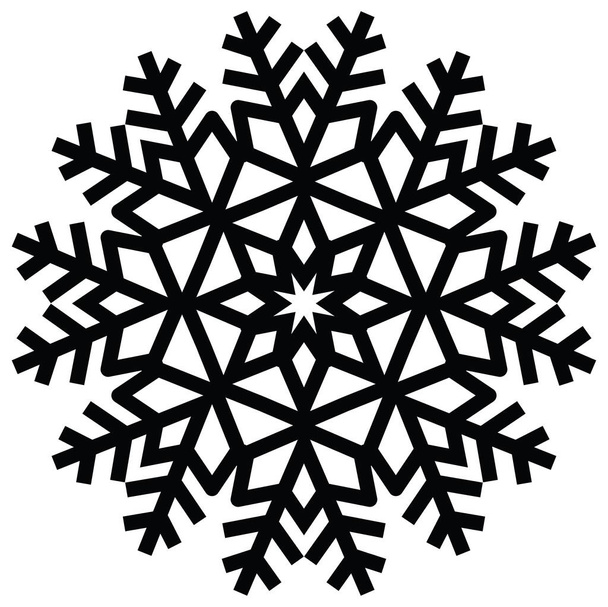 Силуэт снежинки на белом фоне
 - Фото, изображение
