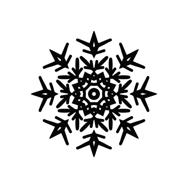 sněhová vločka ikona silueta na bílém pozadí - Fotografie, Obrázek