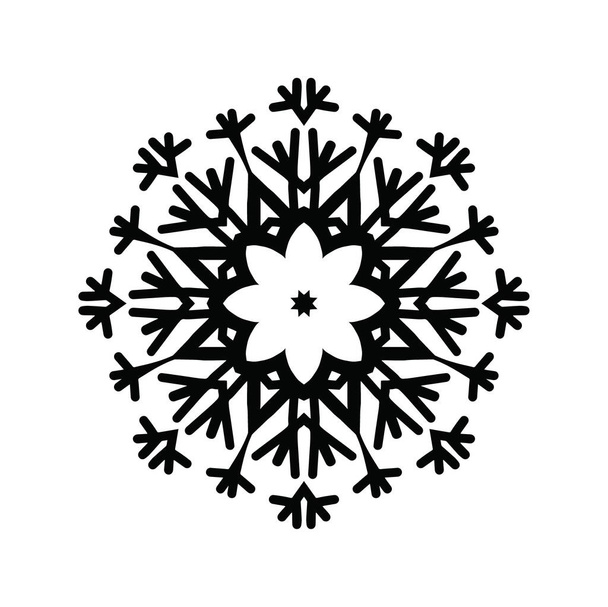 Beyaz arkaplanda kar tanesi simgesi silueti - Fotoğraf, Görsel