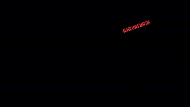 BLM Black Lives Matter Word Cloud op een zwarte achtergrond. - Video