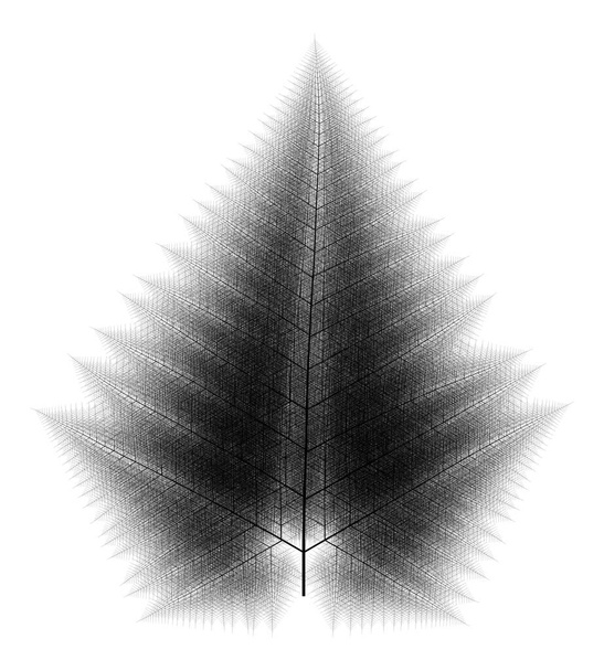 Flat Computer Gegenereerde Self-Soortgelijke L-systeem Branching Tree Fractal - Generatieve Kunst   - Foto, afbeelding