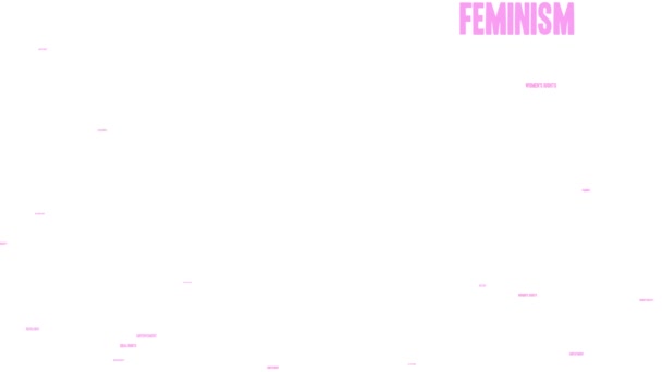 Frauenrechte Kampf-Wortwolke auf schwarzem Hintergrund. - Filmmaterial, Video