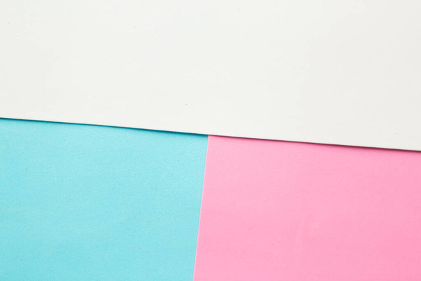 Geometrikus rózsaszín, fehér és kék papír háttér textúra - Fotó, kép