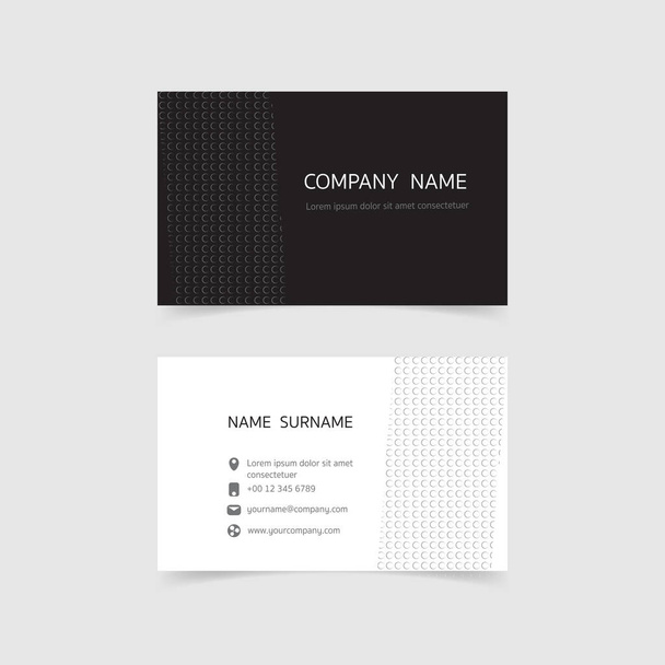 Minimal business card print template design, Black White color and simple clean layout, Vector illustration flat design - Vector, Image