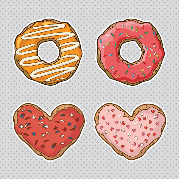 Vectorset van koekjes en donuts - Vector, afbeelding