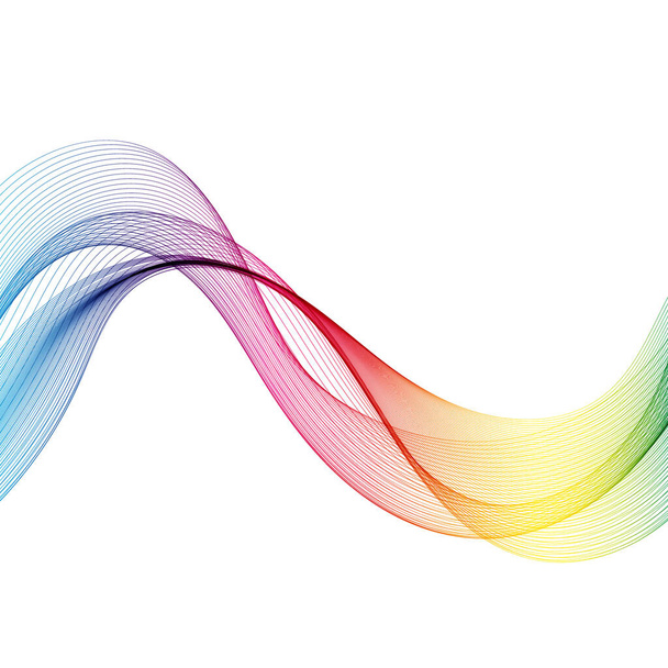 ondas arco iris colorido gradiente luz mezcla línea vector curvas eps10
 - Vector, Imagen