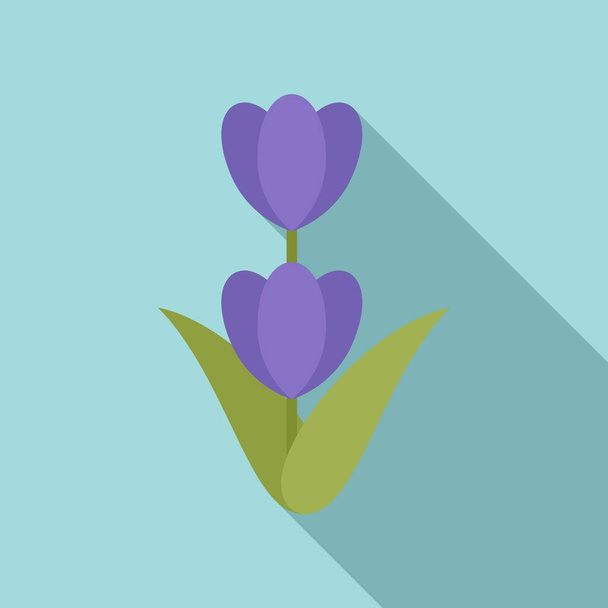 Garden lavender icon, flat style - Διάνυσμα, εικόνα
