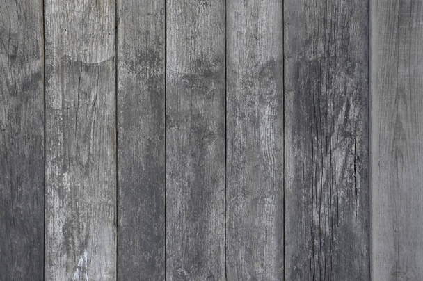 Old dark grey wooden wall background texture close up - Photo, Image