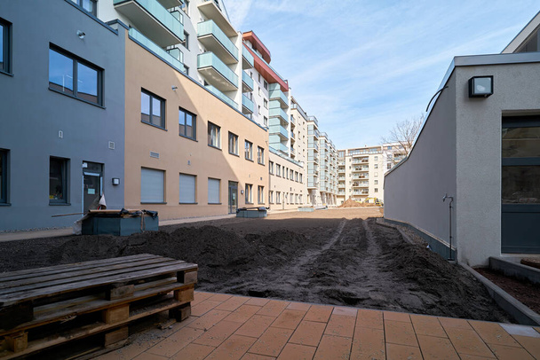 Staveniště nově postavené katedrály čtvrti v centru města Magdeburg - Fotografie, Obrázek